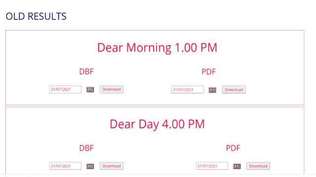 Nagaland Old Lottery Result